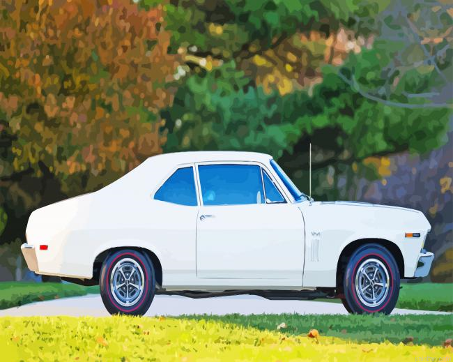 Classic White Chevrolet Nova Paint By Numbers.png