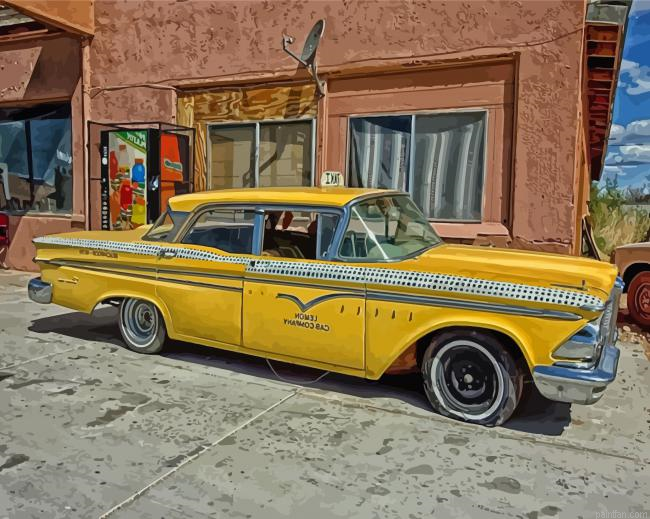 Classic Yellow Taxi Cab Paint By Numbers.png
