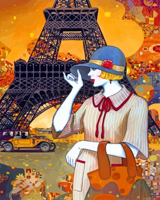 Classy Deco Lady In Paris Paint By Number.png