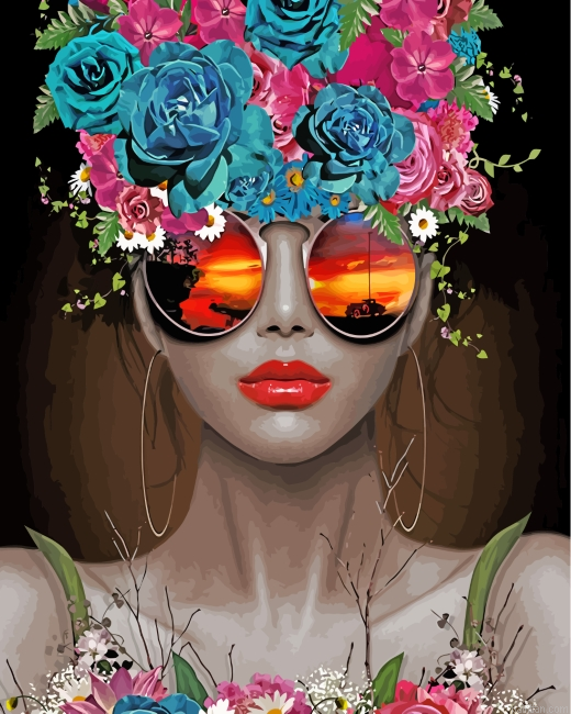 Classy Floral Woman Paint By Number.png