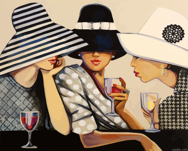 Classy Ladies In Hat Paint By Number.png