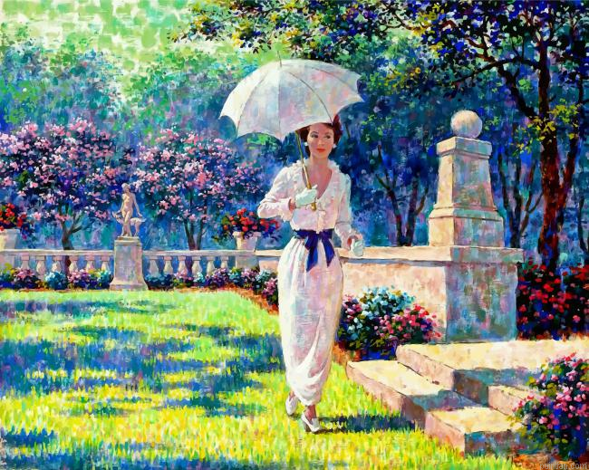 Classy Lady In Garden Paint By Number.png