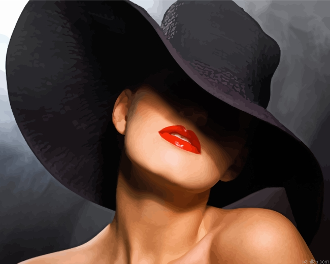 Classy Lady In Hat Paint By Number.png