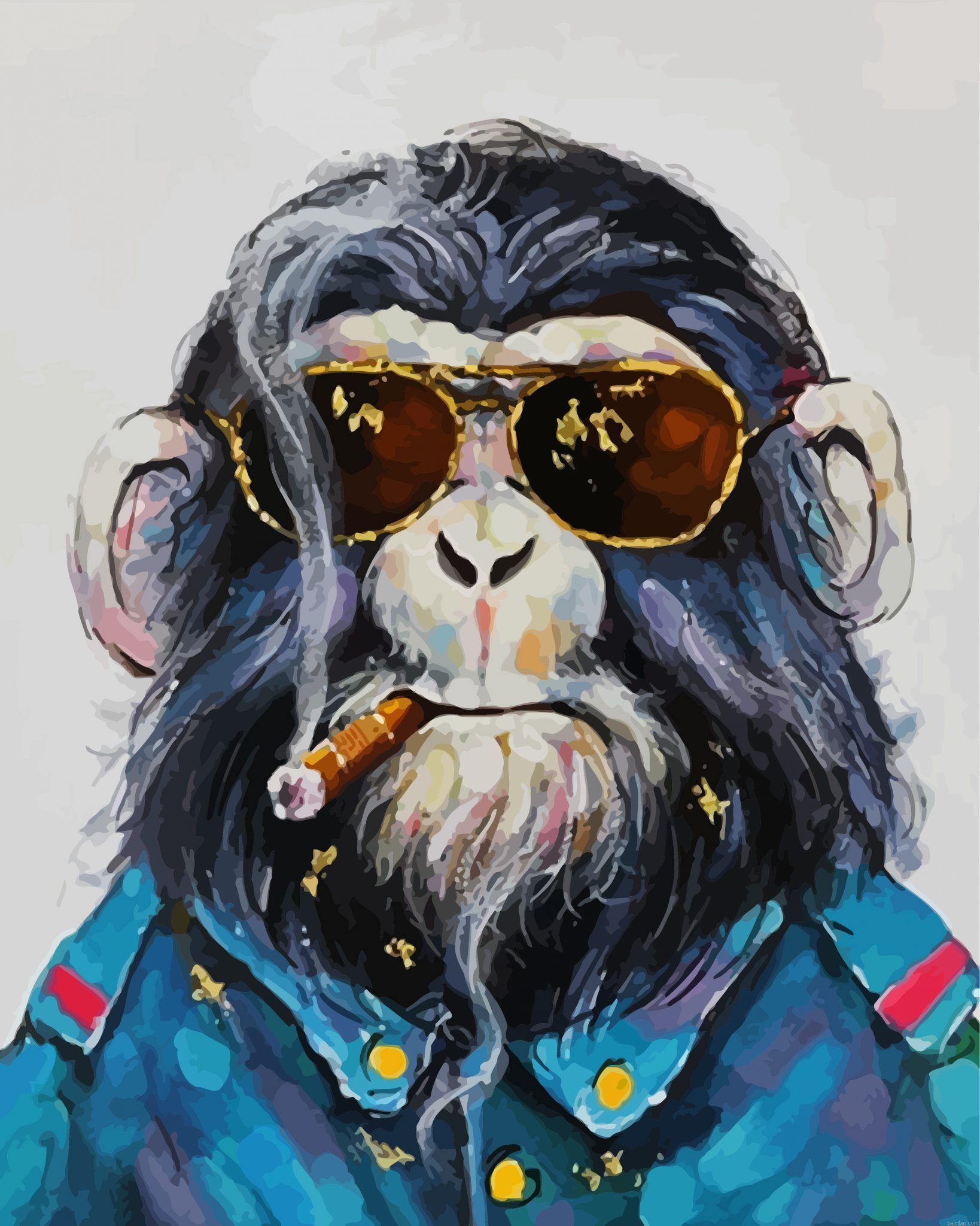 Classy Smoking Monkey Paint By Number.png