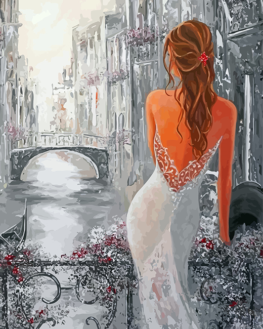 Classy Woman Wearing White Paint By Number.png