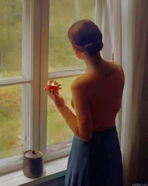 Classy Woman Looking Through The Window New Paint By Numbers.png
