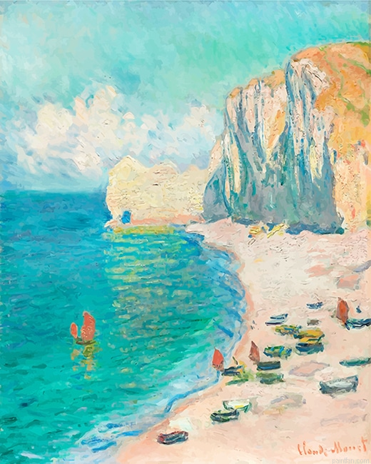 Claude Monet The Beach And The Falaise New Paint By Numbers.png