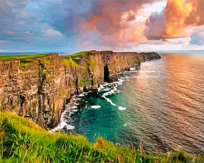 Cliffs Of Moher Sea Ireland Paint By Numbers.png