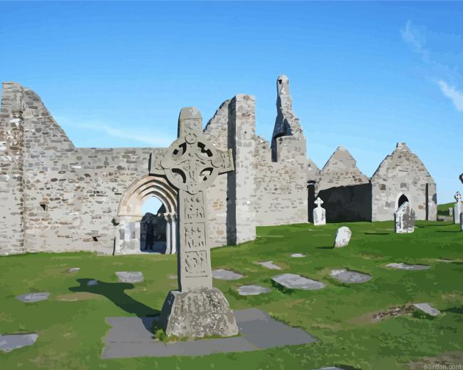 Clonmacnoise Ireland Monuments Paint By Numbers.png