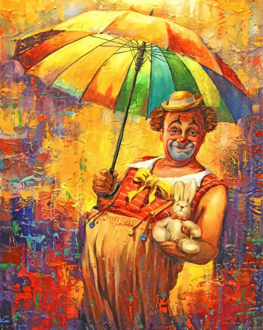 Clown Under Umbrella Paint By Numbers.png