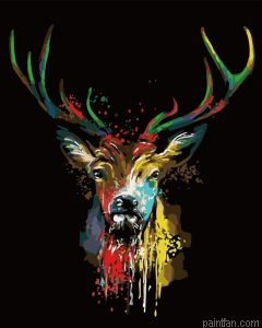 Colored Deer Paint By Numbers.png
