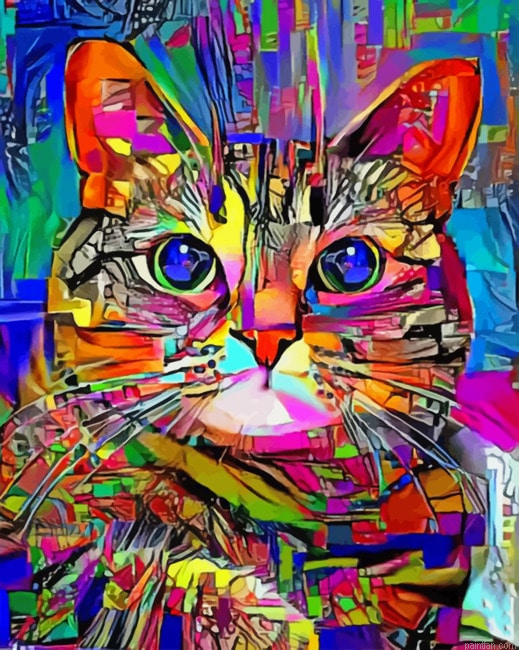 Colorful Abstract Cat Animals Paint By Number.png