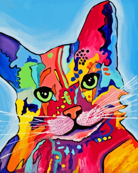 Colorful Abstract Cat Paint By Numbers.png