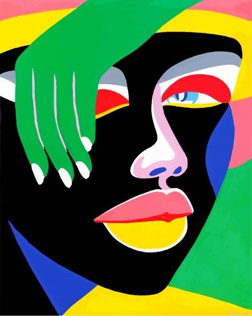 Colorful Abstract Face Paint By Number.png