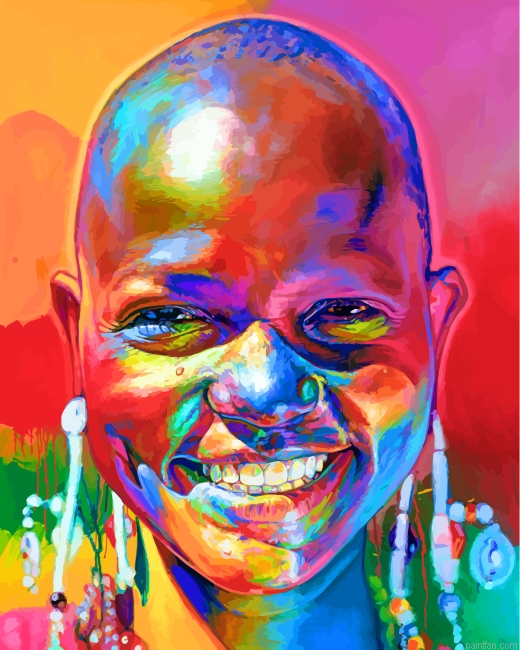 Colorful African Woman Paint By Number.png