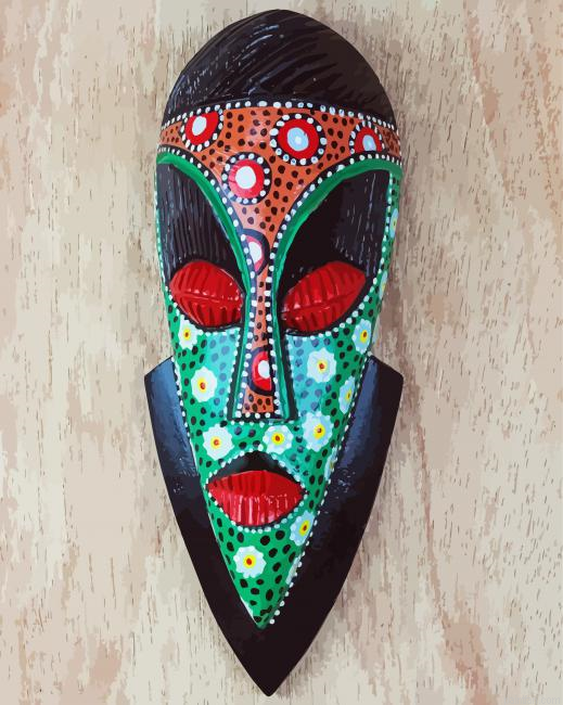 Colorful African Wood Mask Paint By Numbers.png