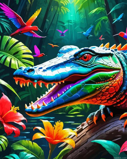 Colorful Alligator Paint By Numbers.png
