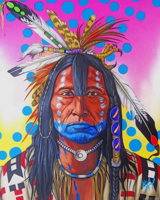 Colorful Amerindian Man New Paint By Numbers.png