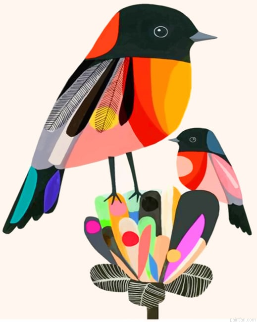 Colorful Birds Animals Paint By Numbers.png