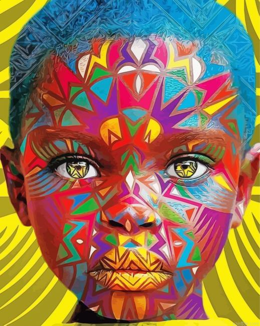 Colorful Black Boy Paint By Number.png