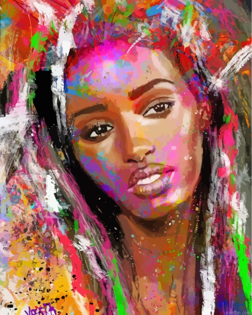 Colorful Black Woman Paint By Number.png