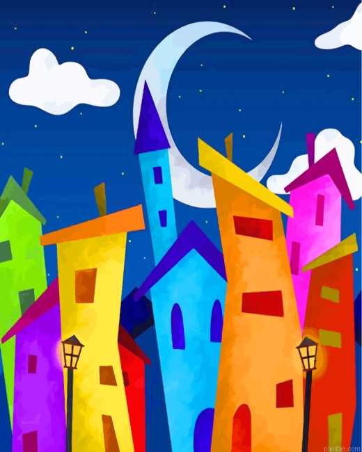 Colorful Buildings Art Paint By Number.png