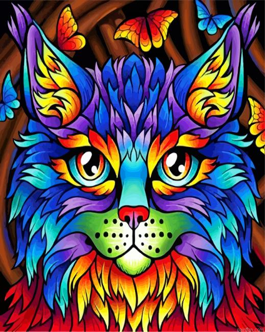 Colorful Cat Paint By Number.png