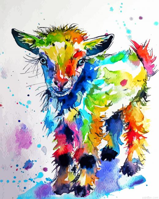 Colorful Cute Lamb Paint By Numbers.png