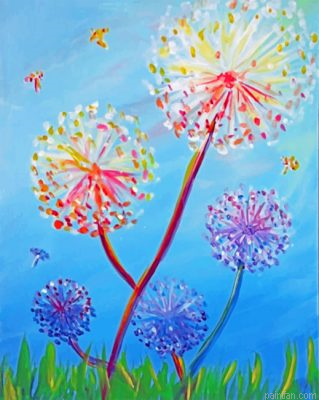Colorful Dandelions Paint By Numbers.png