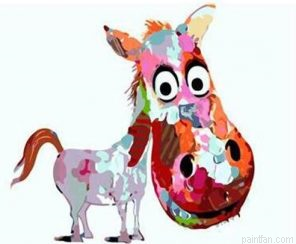 Colorful Donkey Paint By Numbers.png