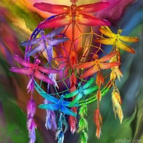 Colorful Dream Catcher Dragonflies Paint By Numbers.png