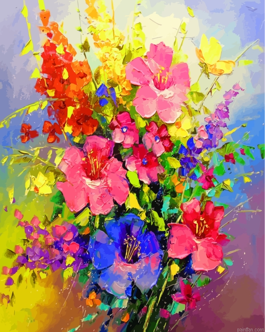 Colorful Flowers Bouquet Paint By Number.png