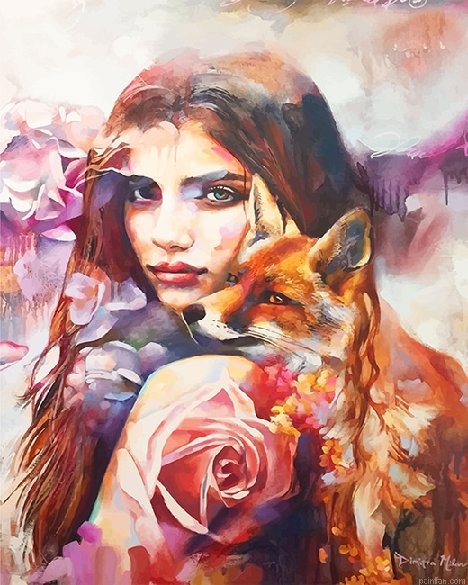 Colorful Fox Woman New Paint By Numbers.png