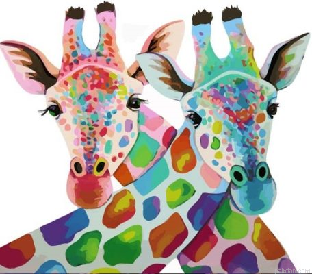 Colorful Giraffes Paint By Numbers.png