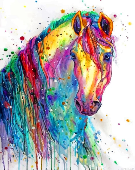 Colorful Horse Animals Paint By Number.png
