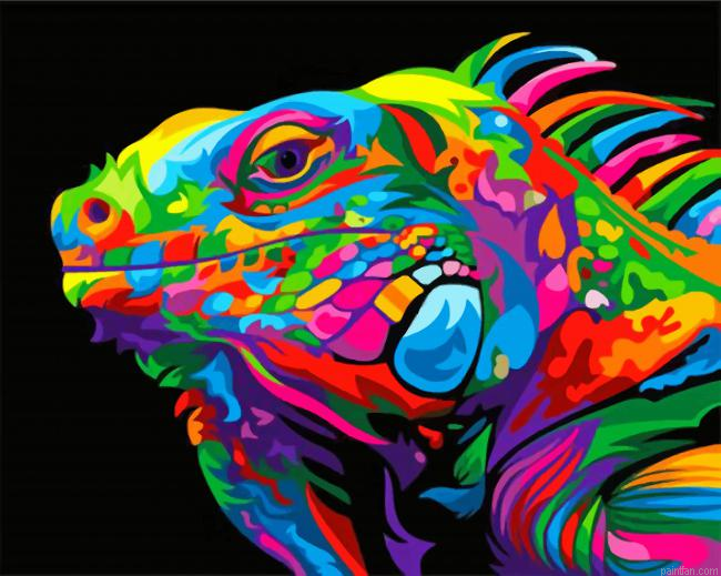 Colorful Iguana Paint By Numbers.png