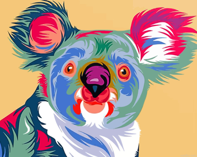 Colorful Koala Paint By Number.png