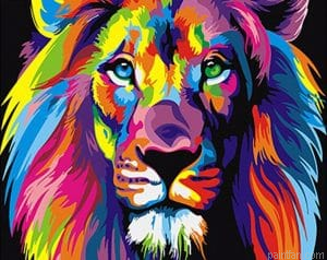 Colorful Lions Paint By Numbers.png