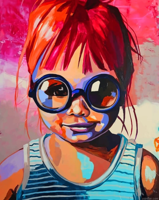 Colorful Little Girl Wearing Glasses New Paint By Numbers.png