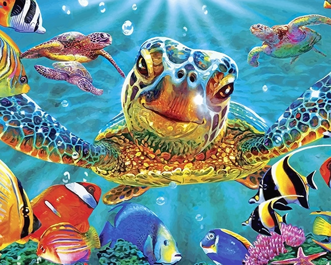 Colorful Milton Turtle New Paint By Number.png