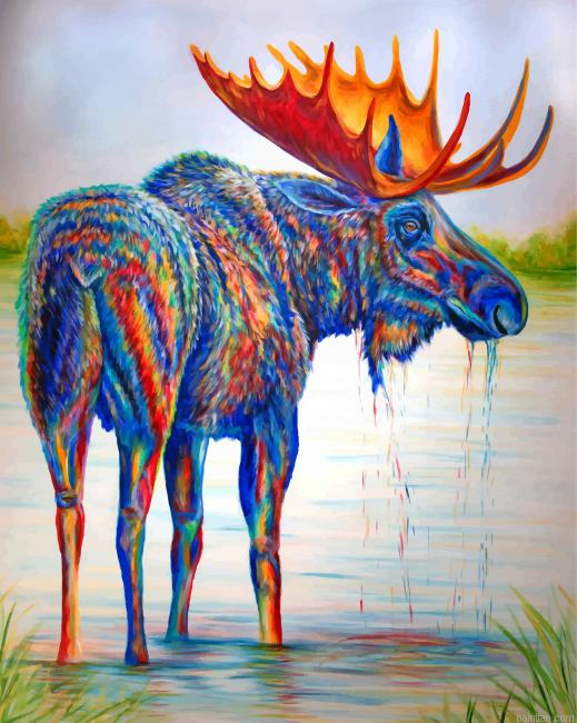 Colorful Moose Art Paint By Number.png