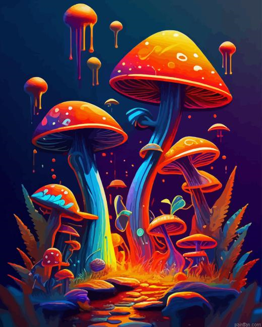 Colorful Mushroom Paint By Numbers.png