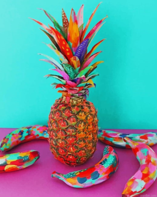 Colorful Pineapple And Bananas New Paint By Numbers.png