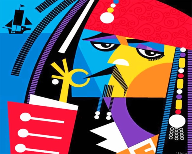 Colorful Pirate Pop Art Paint By Numbers.png