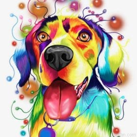 Colorful Retriever Dog Paint By Numbers.png