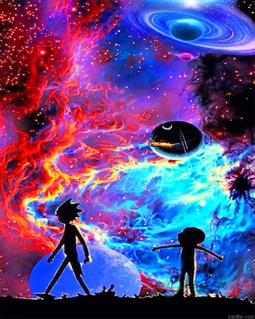 Colorful Rick And Morty Silhouette New Paint By Numbers.png