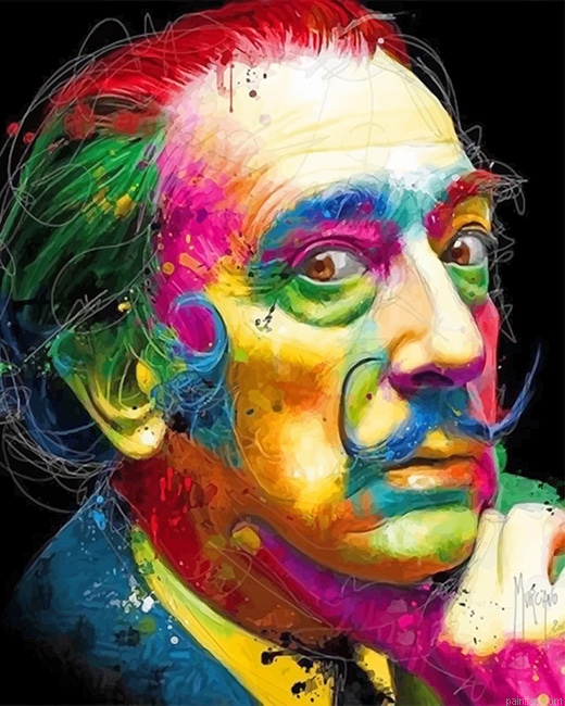 Colorful Salvador Dali Portrait New Paint By Numbers.png