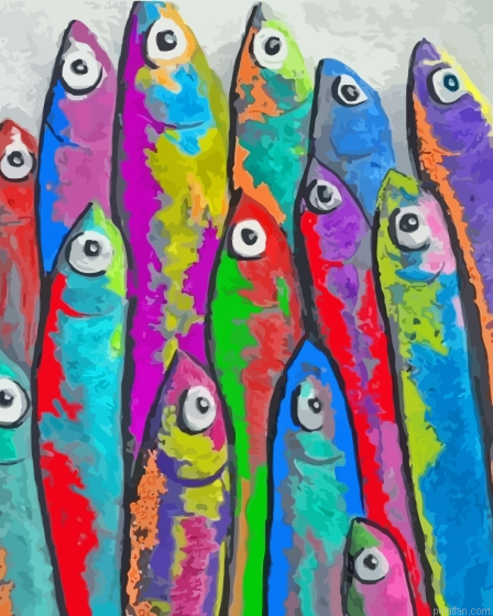 Colorful Sardines Fish Paint By Numbers.png