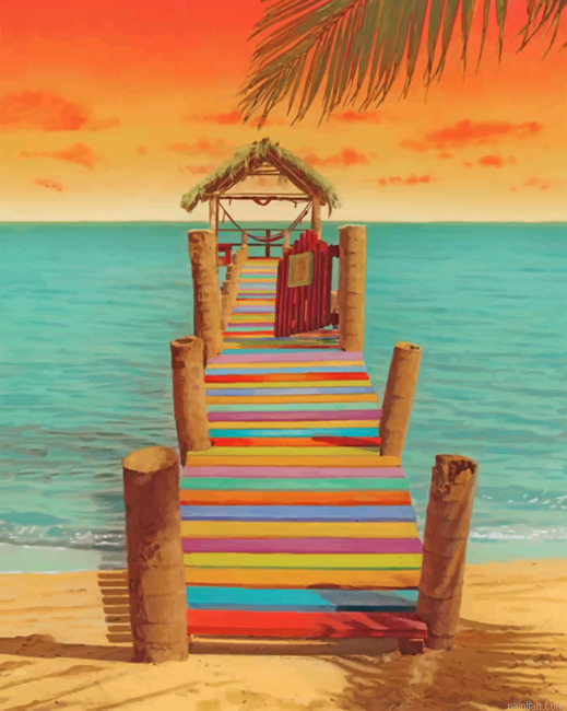 Colorful Sea Pier Paint By Numbers.png