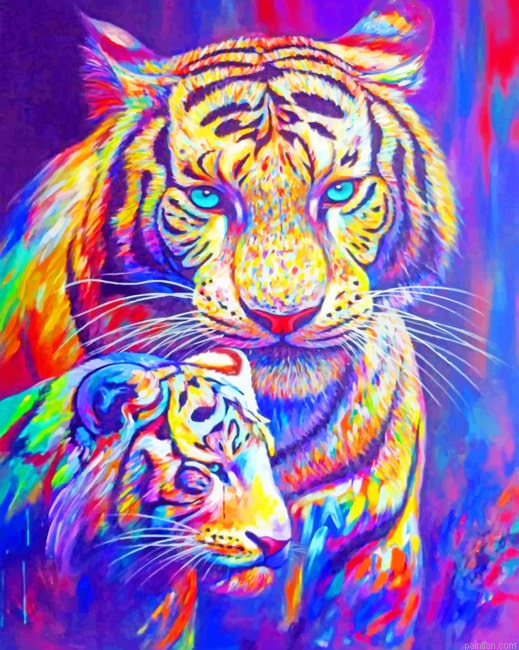 Colorful Siberian Tigers New Paint By Numbers.png